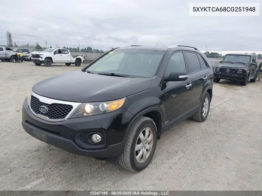 2012 Kia Sorento Lx VIN: 5XYKTCA68CG251948 Lot: 12347185