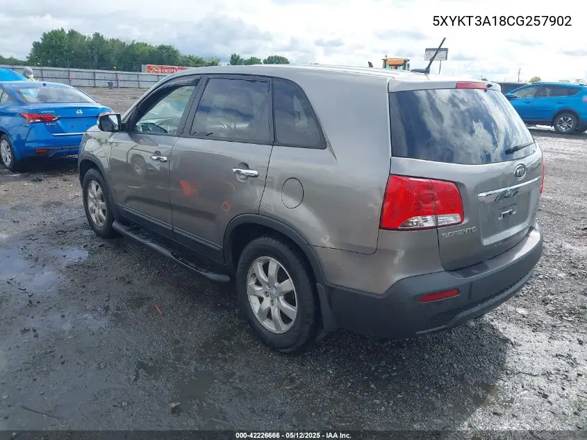2012 Kia Sorento Lx VIN: 5XYKT3A18CG257902 Lot: 42226666