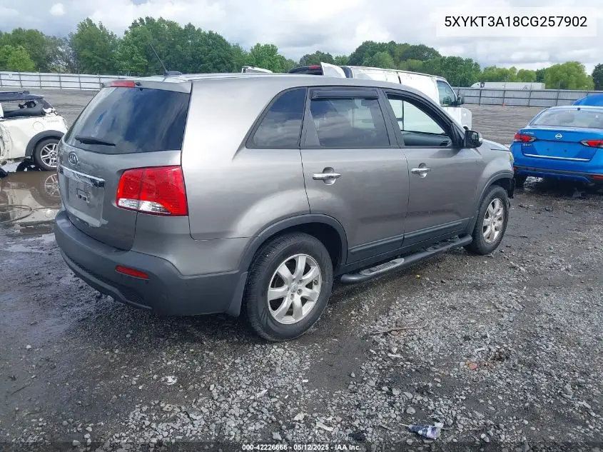 2012 Kia Sorento Lx VIN: 5XYKT3A18CG257902 Lot: 42226666