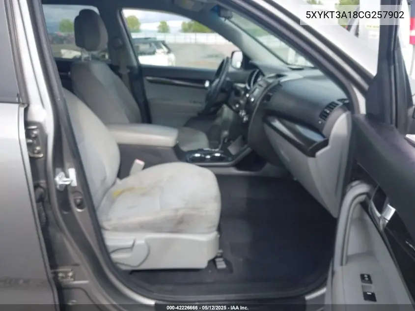 2012 Kia Sorento Lx VIN: 5XYKT3A18CG257902 Lot: 42226666