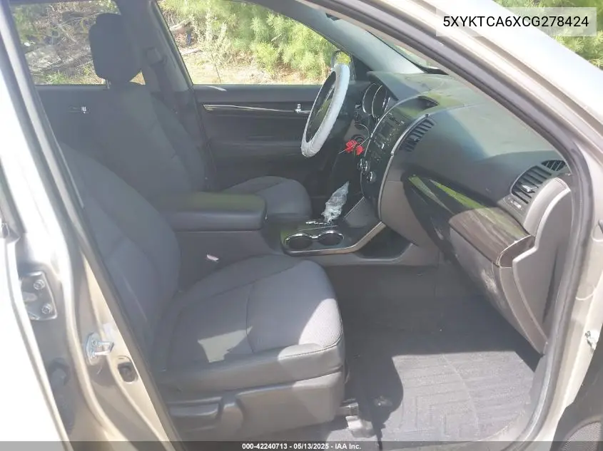 2012 Kia Sorento Lx VIN: 5XYKTCA6XCG278424 Lot: 42240713