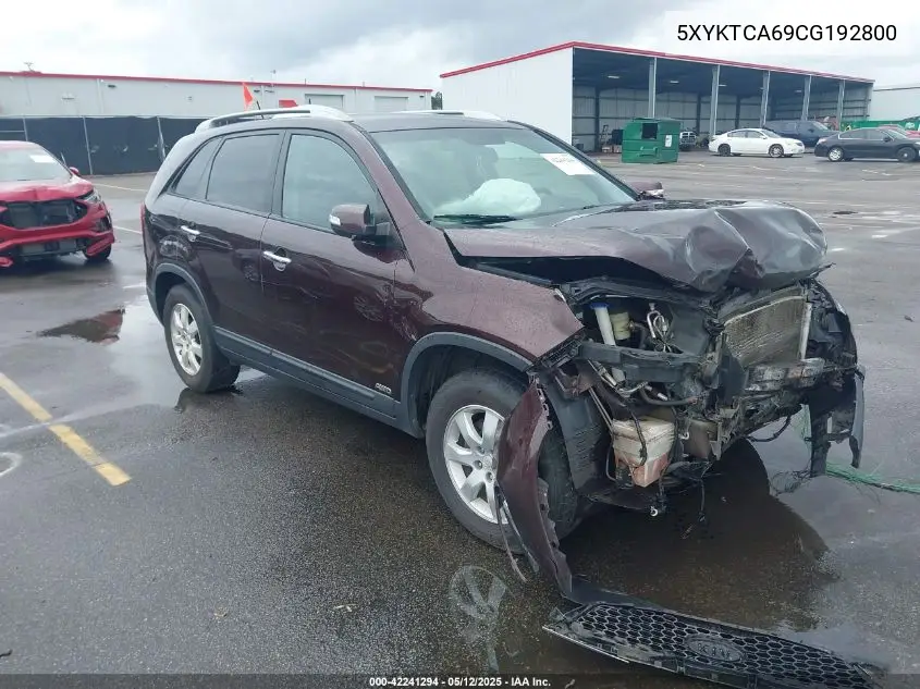 2012 Kia Sorento Lx VIN: 5XYKTCA69CG192800 Lot: 42241294