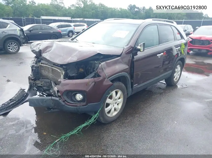 2012 Kia Sorento Lx VIN: 5XYKTCA69CG192800 Lot: 42241294