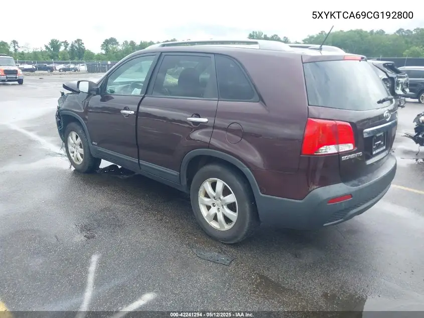2012 Kia Sorento Lx VIN: 5XYKTCA69CG192800 Lot: 42241294