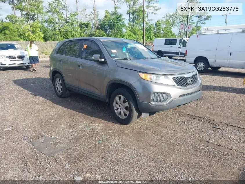 2012 Kia Sorento Lx VIN: 5XYKT3A19CG283778 Lot: 42259689