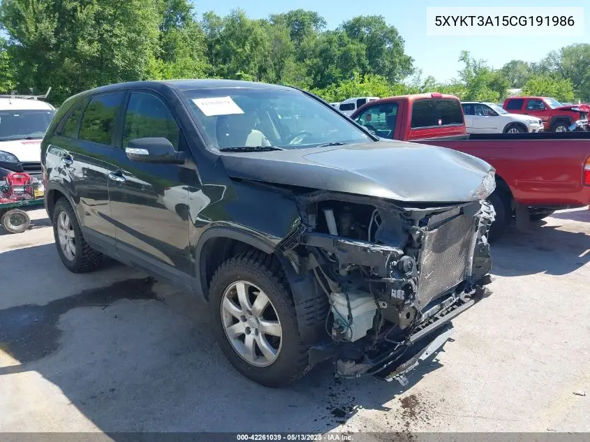 2012 Kia Sorento Lx VIN: 5XYKT3A15CG191986 Lot: 42261039