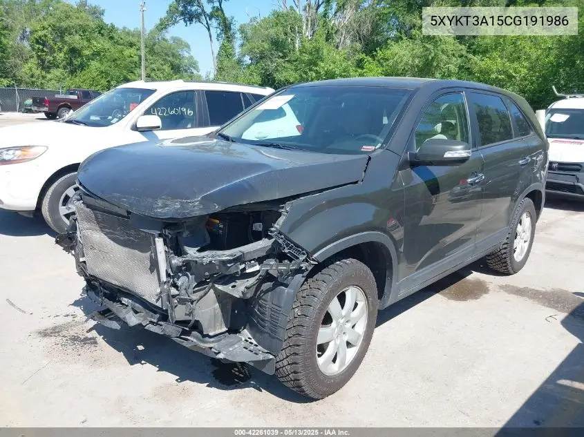 2012 Kia Sorento Lx VIN: 5XYKT3A15CG191986 Lot: 42261039