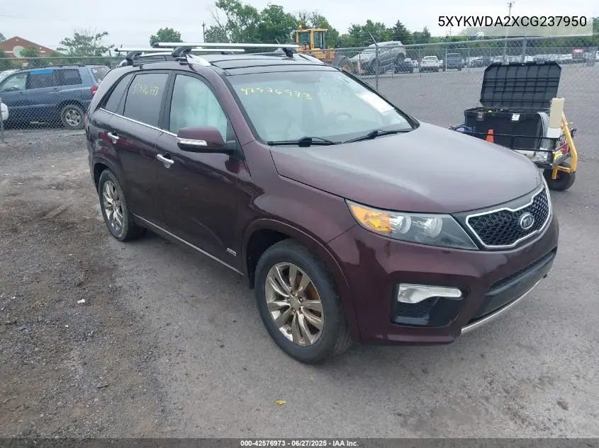 2012 Kia Sorento Sx V6 VIN: 5XYKWDA2XCG237950 Lot: 42576973