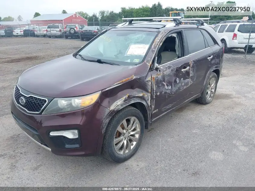 2012 Kia Sorento Sx V6 VIN: 5XYKWDA2XCG237950 Lot: 42576973
