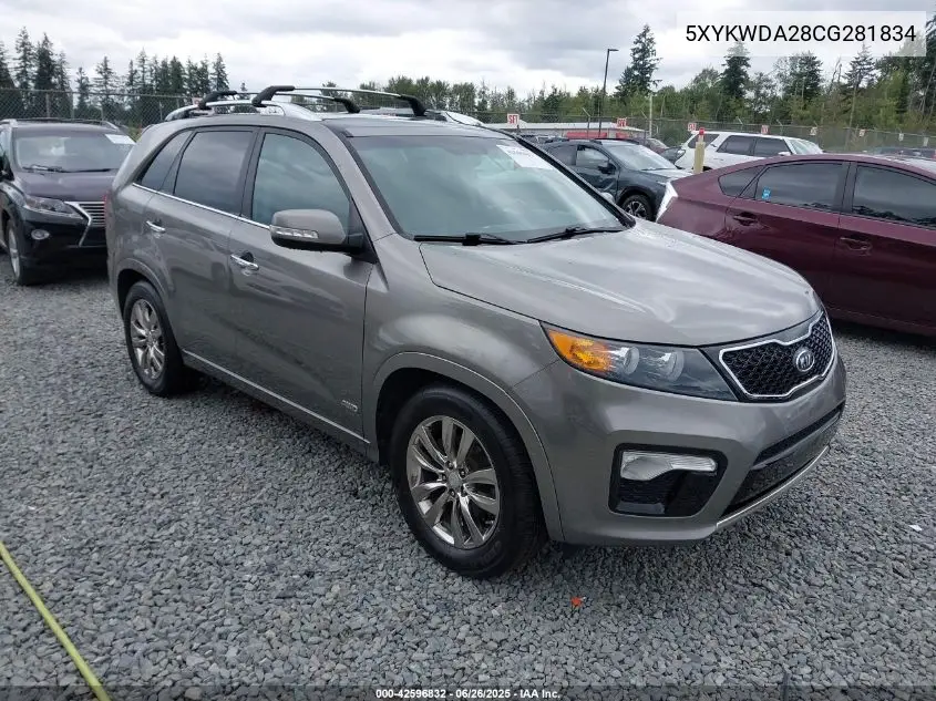 2012 Kia Sorento Sx V6 VIN: 5XYKWDA28CG281834 Lot: 42596832