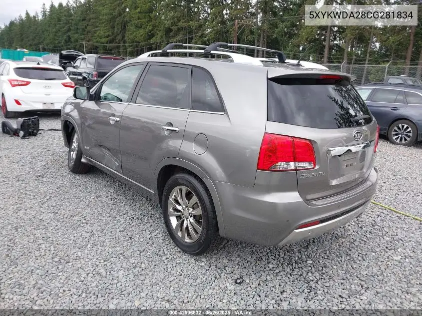 2012 Kia Sorento Sx V6 VIN: 5XYKWDA28CG281834 Lot: 42596832