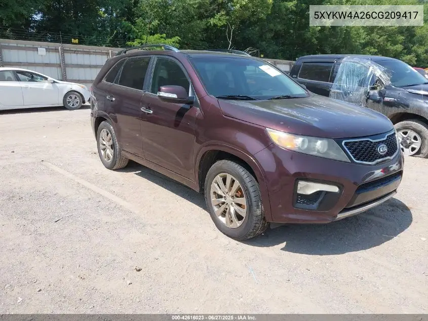 2012 Kia Sorento Sx V6 VIN: 5XYKW4A26CG209417 Lot: 42616023