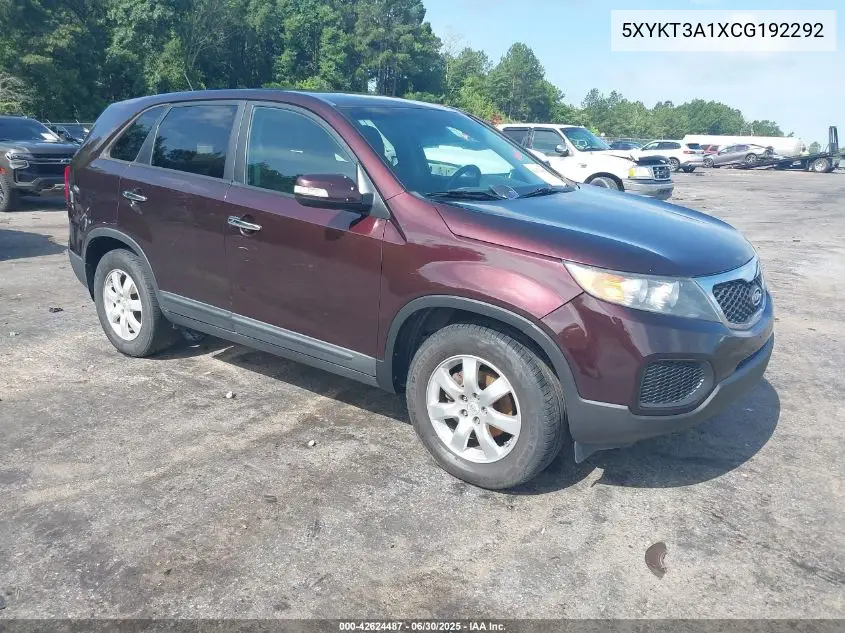 2012 Kia Sorento Lx VIN: 5XYKT3A1XCG192292 Lot: 42624487