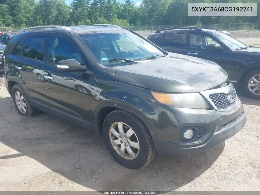 2012 Kia Sorento Lx VIN: 5XYKT3A68CG192741 Lot: 42741479