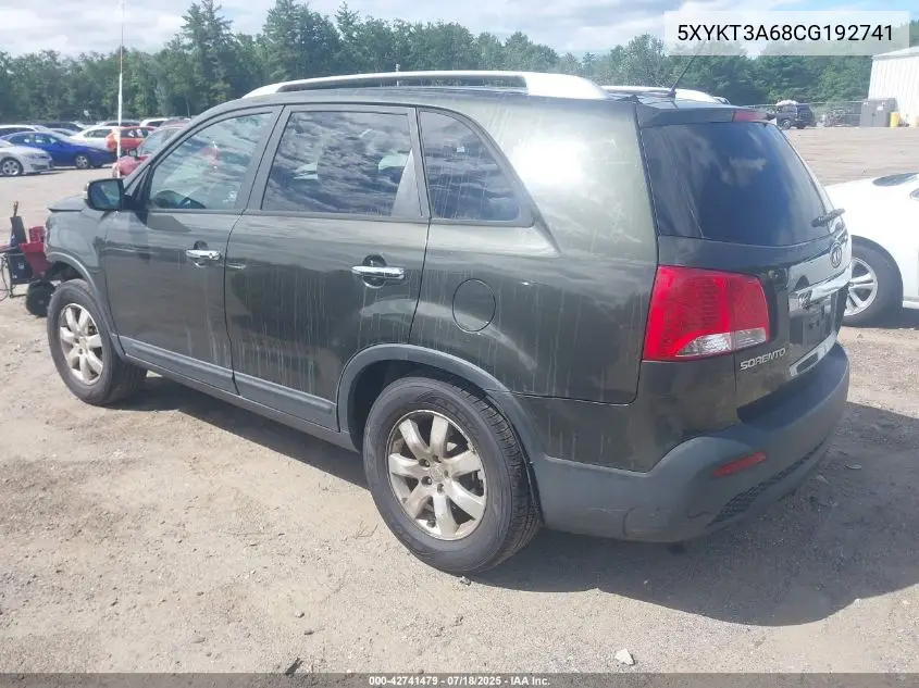 2012 Kia Sorento Lx VIN: 5XYKT3A68CG192741 Lot: 42741479