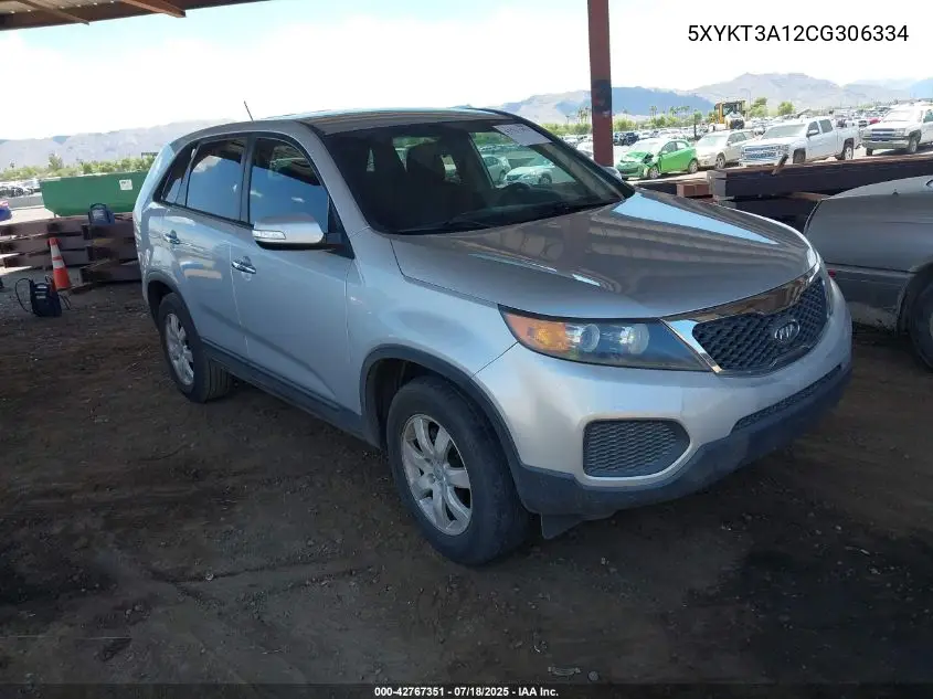 2012 Kia Sorento Lx VIN: 5XYKT3A12CG306334 Lot: 42767351