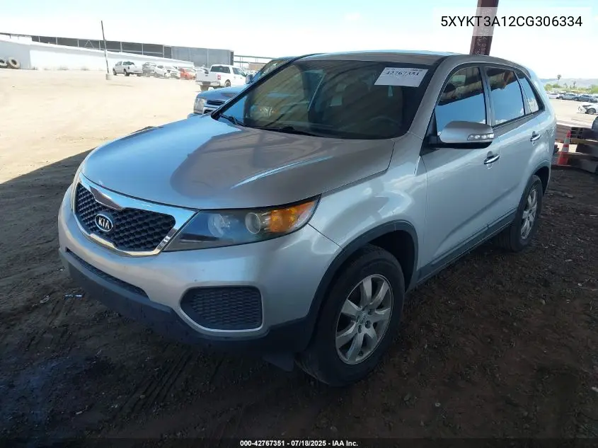 2012 Kia Sorento Lx VIN: 5XYKT3A12CG306334 Lot: 42767351