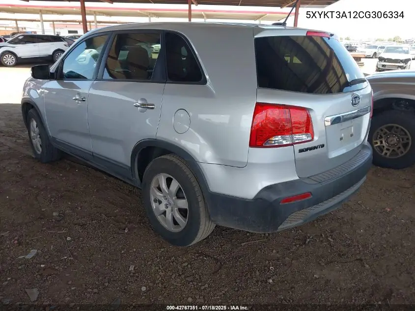 2012 Kia Sorento Lx VIN: 5XYKT3A12CG306334 Lot: 42767351