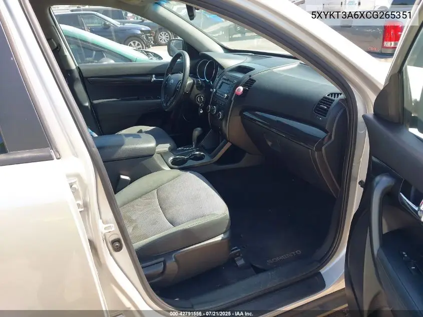 2012 Kia Sorento Lx VIN: 5XYKT3A6XCG265351 Lot: 42791556