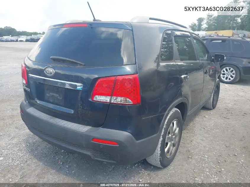 2012 Kia Sorento Lx VIN: 5XYKT3A63CG282637 Lot: 42797529