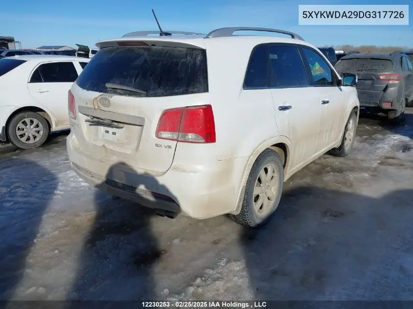 2013 Kia Sorento Sx VIN: 5XYKWDA29DG317726 Lot: 12230253