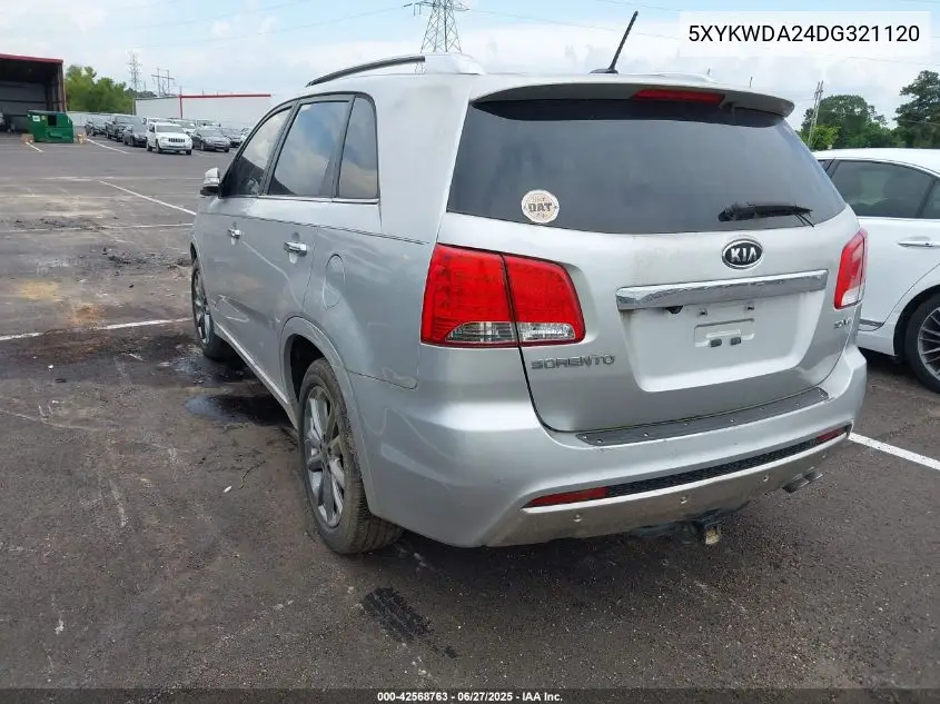 2013 Kia Sorento Sx V6 VIN: 5XYKWDA24DG321120 Lot: 42568763