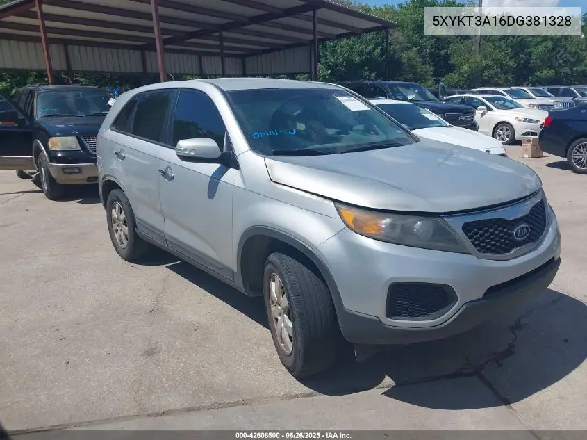 2013 Kia Sorento Lx VIN: 5XYKT3A16DG381328 Lot: 42608500