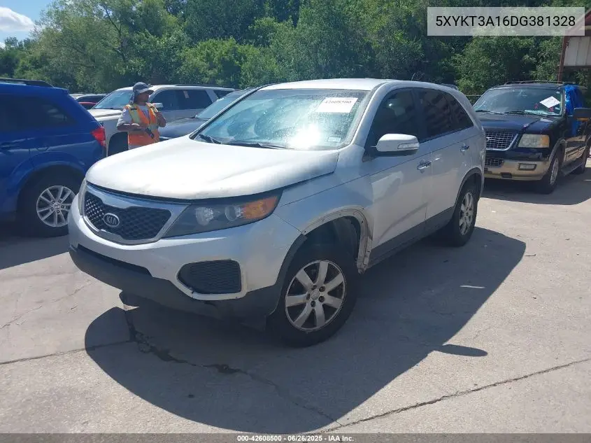 2013 Kia Sorento Lx VIN: 5XYKT3A16DG381328 Lot: 42608500