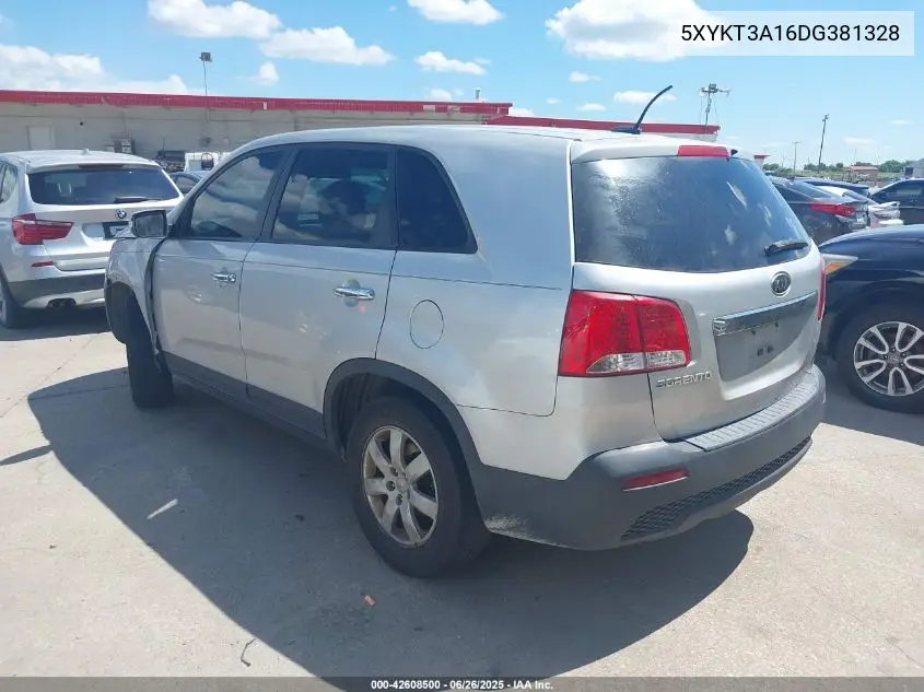 2013 Kia Sorento Lx VIN: 5XYKT3A16DG381328 Lot: 42608500