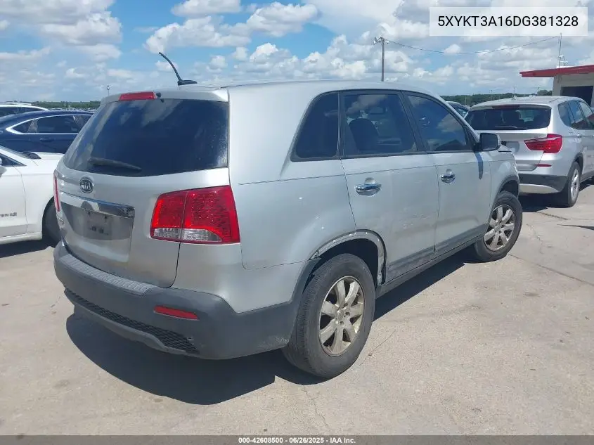 2013 Kia Sorento Lx VIN: 5XYKT3A16DG381328 Lot: 42608500