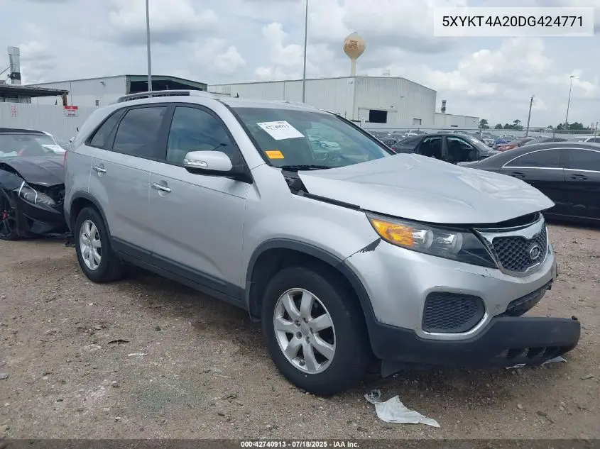 2013 Kia Sorento Lx V6 VIN: 5XYKT4A20DG424771 Lot: 42740913