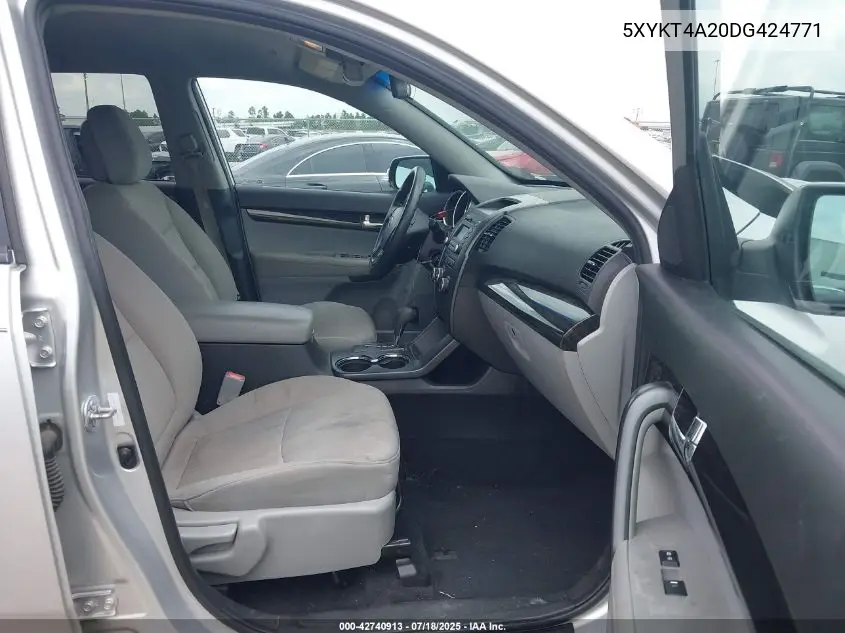 2013 Kia Sorento Lx V6 VIN: 5XYKT4A20DG424771 Lot: 42740913