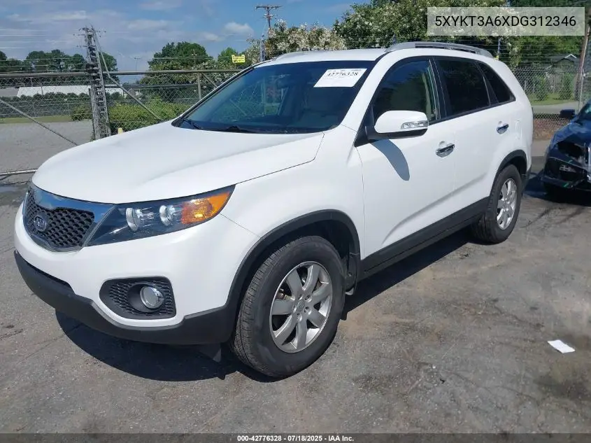 2013 Kia Sorento Lx VIN: 5XYKT3A6XDG312346 Lot: 42776328