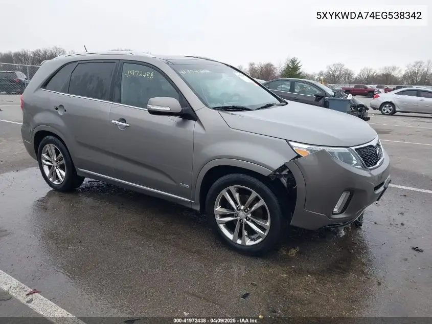 2014 Kia Sorento Limited V6 VIN: 5XYKWDA74EG538342 Lot: 41972438