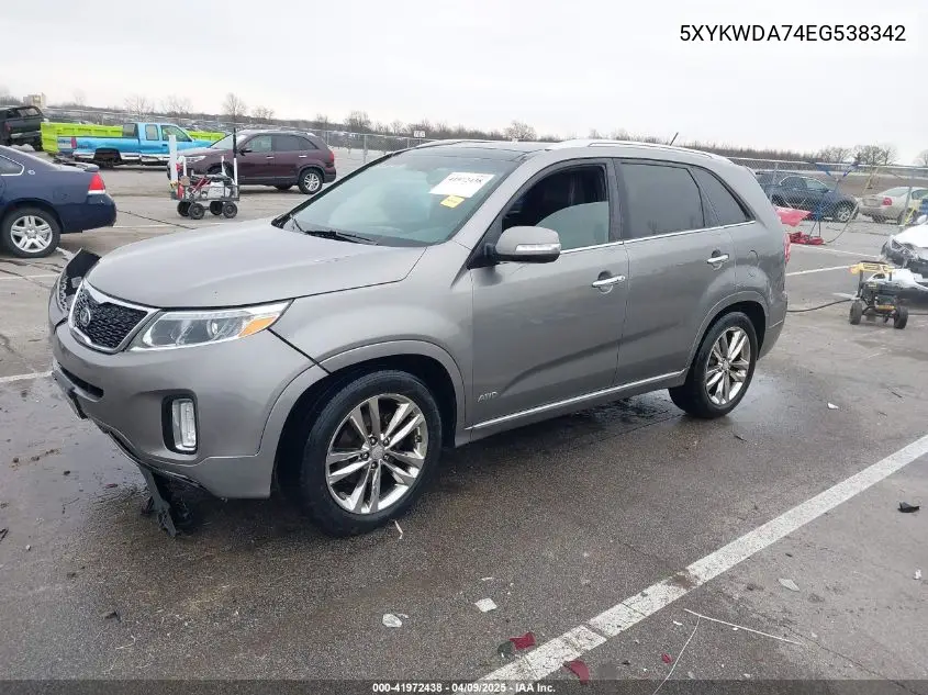 2014 Kia Sorento Limited V6 VIN: 5XYKWDA74EG538342 Lot: 41972438