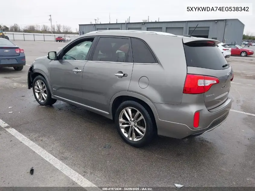 2014 Kia Sorento Limited V6 VIN: 5XYKWDA74EG538342 Lot: 41972438