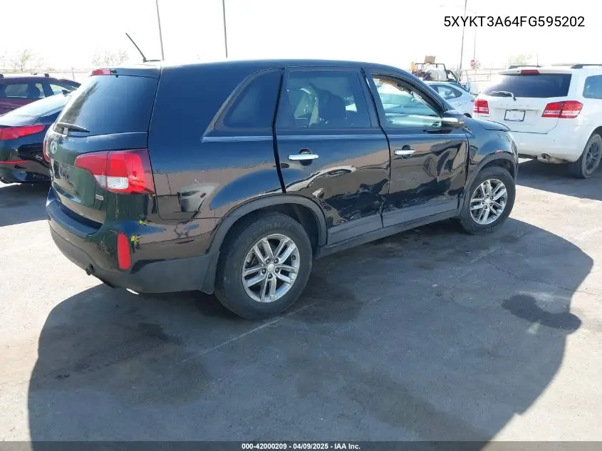 2015 Kia Sorento Lx VIN: 5XYKT3A64FG595202 Lot: 42000209