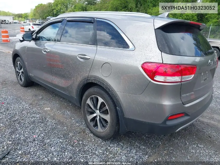 2017 Kia Sorento 3.3L Ex VIN: 5XYPHDA51HG323052 Lot: 42254437