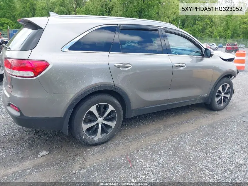 2017 Kia Sorento 3.3L Ex VIN: 5XYPHDA51HG323052 Lot: 42254437