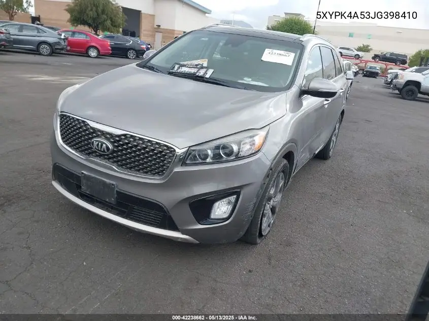 2018 Kia Sorento 3.3L Sx VIN: 5XYPK4A53JG398410 Lot: 42238662