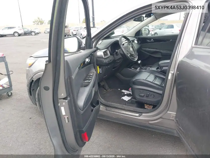2018 Kia Sorento 3.3L Sx VIN: 5XYPK4A53JG398410 Lot: 42238662
