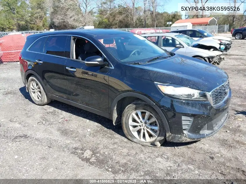 2019 Kia Sorento 2.4L L VIN: 5XYPG4A38KG595526 Lot: 41585825