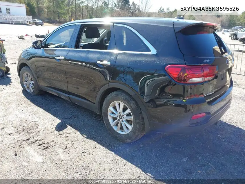 2019 Kia Sorento 2.4L L VIN: 5XYPG4A38KG595526 Lot: 41585825