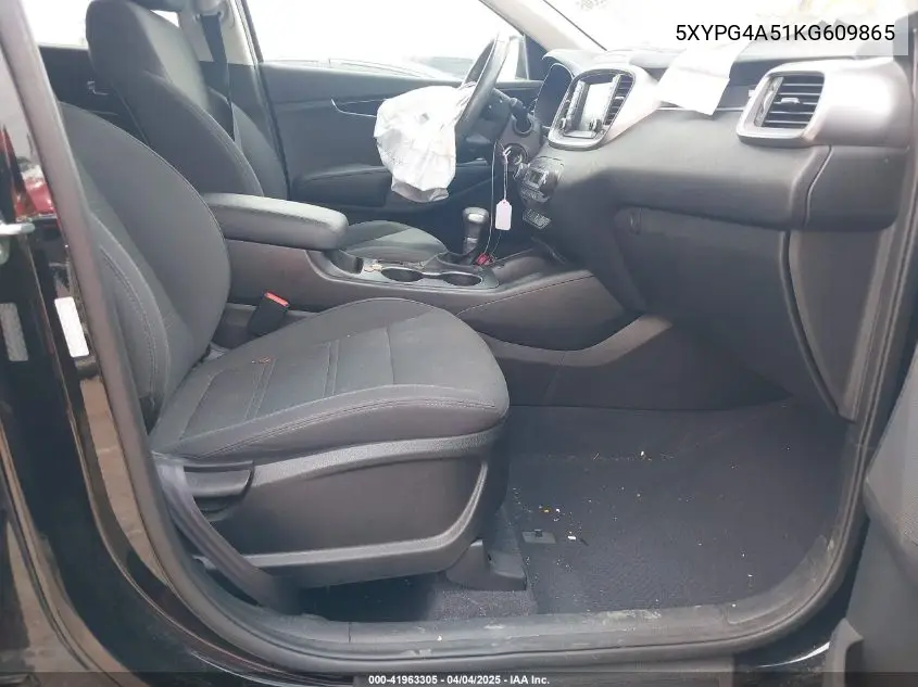 2019 Kia Sorento 3.3L S VIN: 5XYPG4A51KG609865 Lot: 41963305