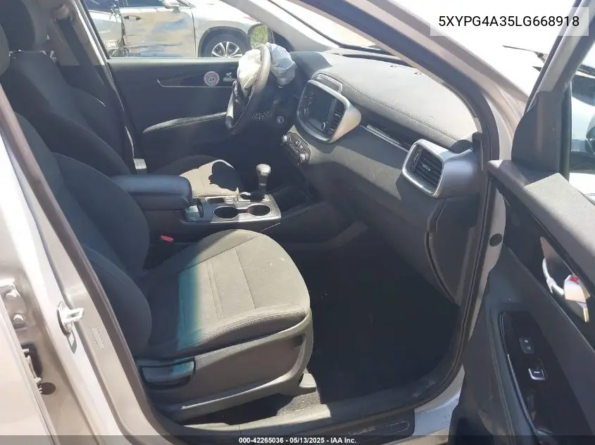 2020 Kia Sorento 2.4L L VIN: 5XYPG4A35LG668918 Lot: 42265036