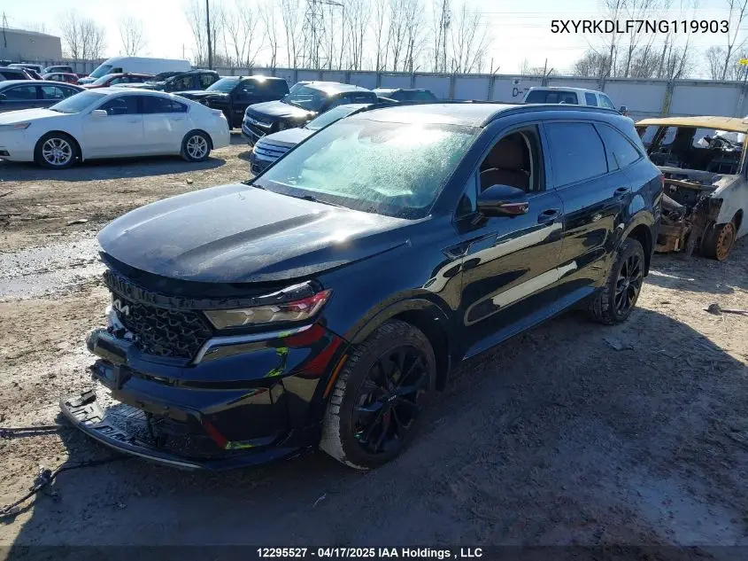 2022 Kia Sorento VIN: 5XYRKDLF7NG119903 Lot: 12295527