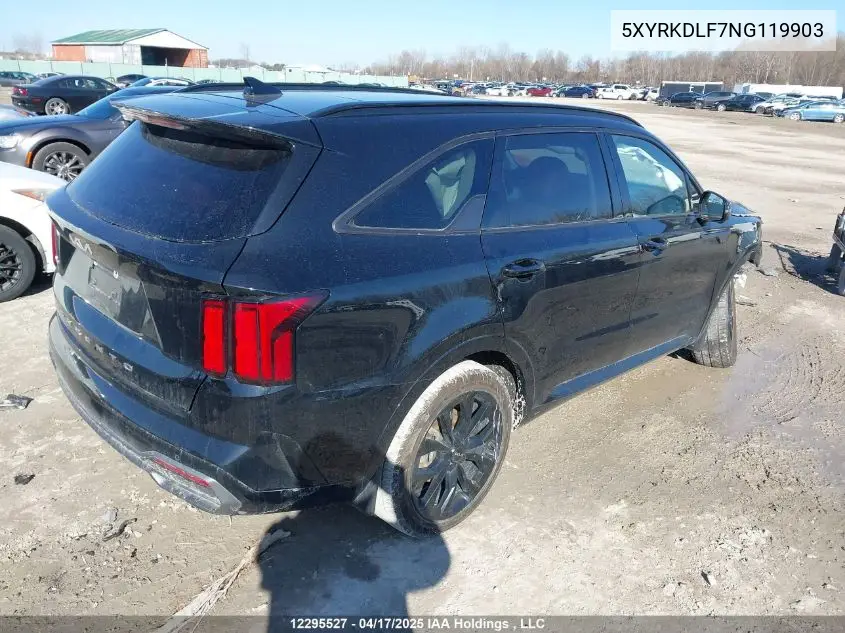 2022 Kia Sorento VIN: 5XYRKDLF7NG119903 Lot: 12295527
