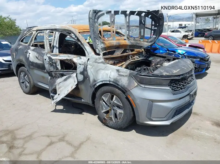 2022 Kia Sorento Hybrid S VIN: KNDRG4LGXN5110194 Lot: 42260585