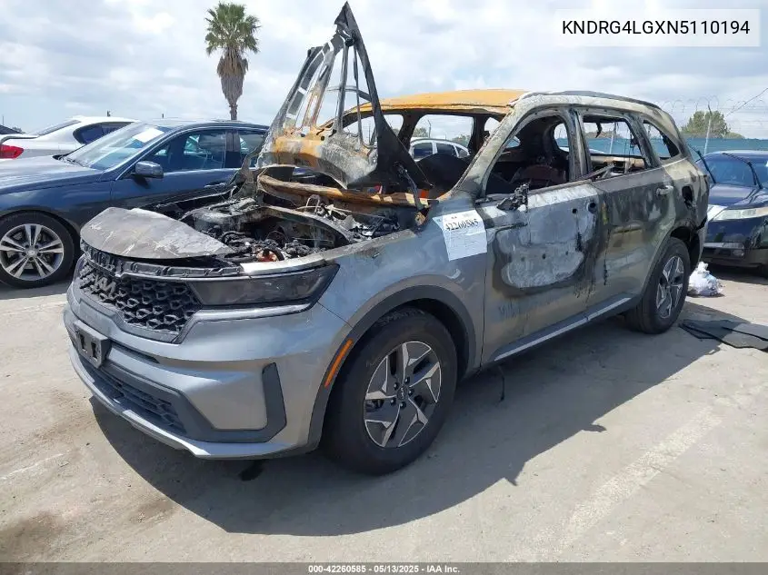 2022 Kia Sorento Hybrid S VIN: KNDRG4LGXN5110194 Lot: 42260585