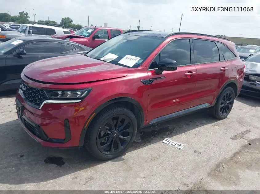 2022 Kia Sorento Sx VIN: 5XYRKDLF3NG111068 Lot: 42612357